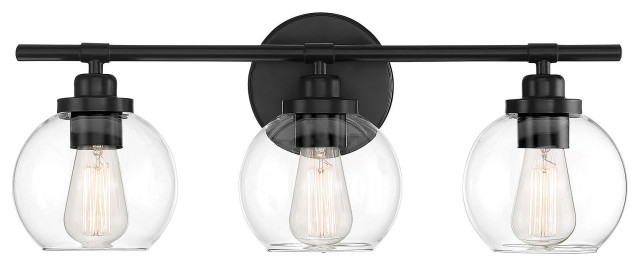 3 light bathroom fixture black