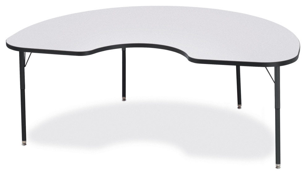 Berries Kidney Activity Table 48" X 72", Aheight Gray/Black/Black