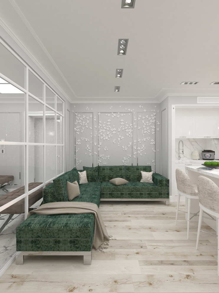 Кухня-гостиная в неоклассике