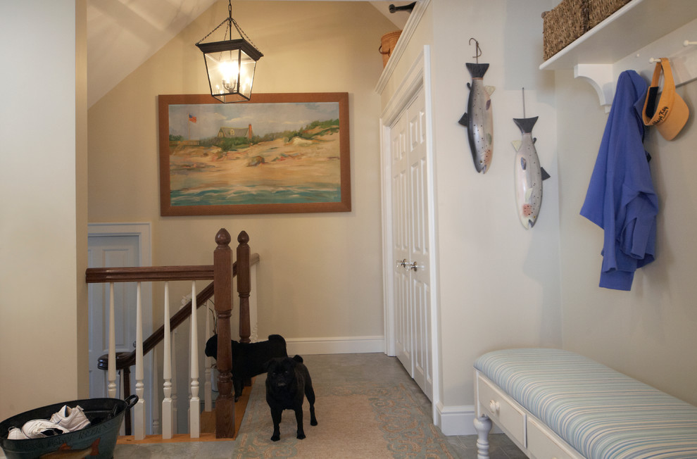 Inspiration for a transitional entryway remodel in Boston