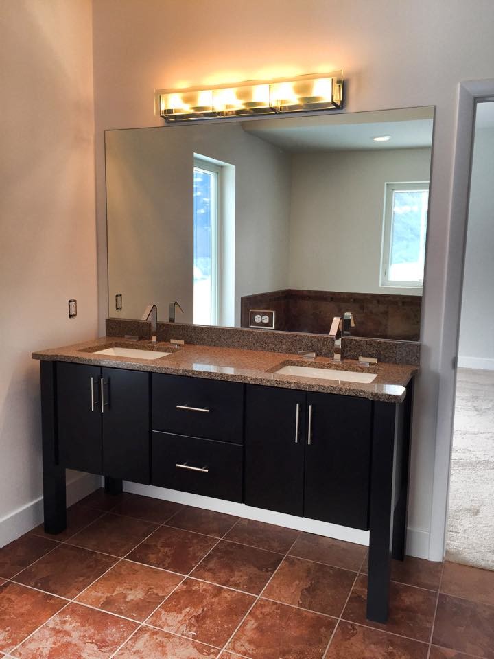 Inspiration for a mid-sized master beige tile and ceramic tile ceramic tile alcove shower remodel with beige walls