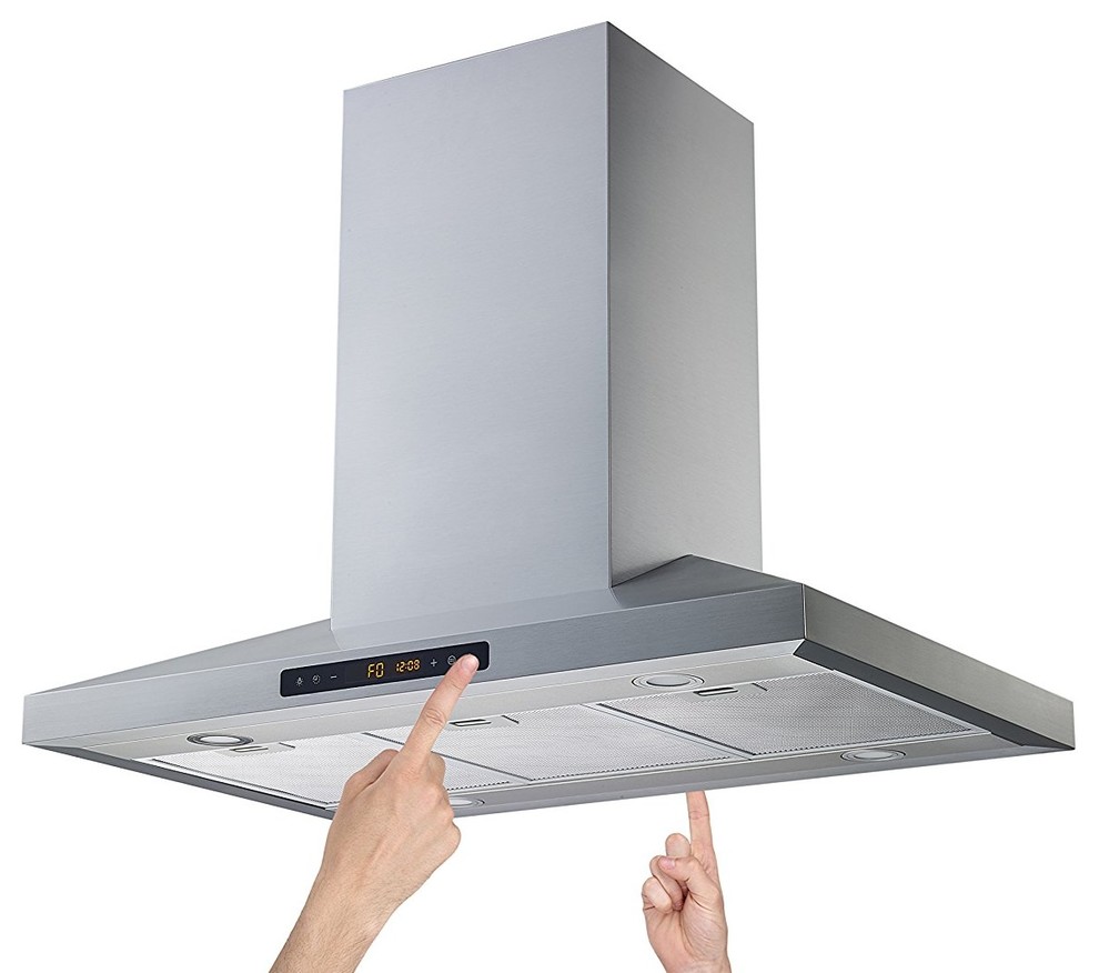 Winflo IslandMount Range Hood, Stainless Steel, 5 Speed, 36", 36