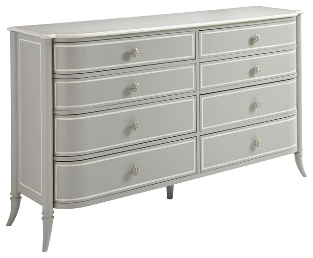 Adalie French Country Gray Double Dresser Transitional