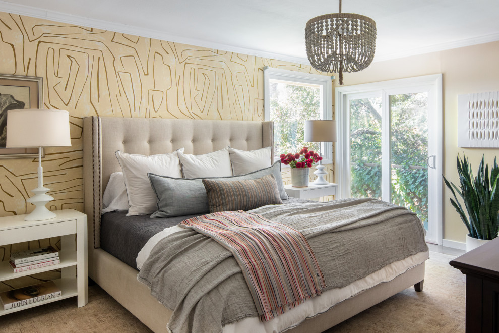 Design ideas for a transitional bedroom in San Francisco.
