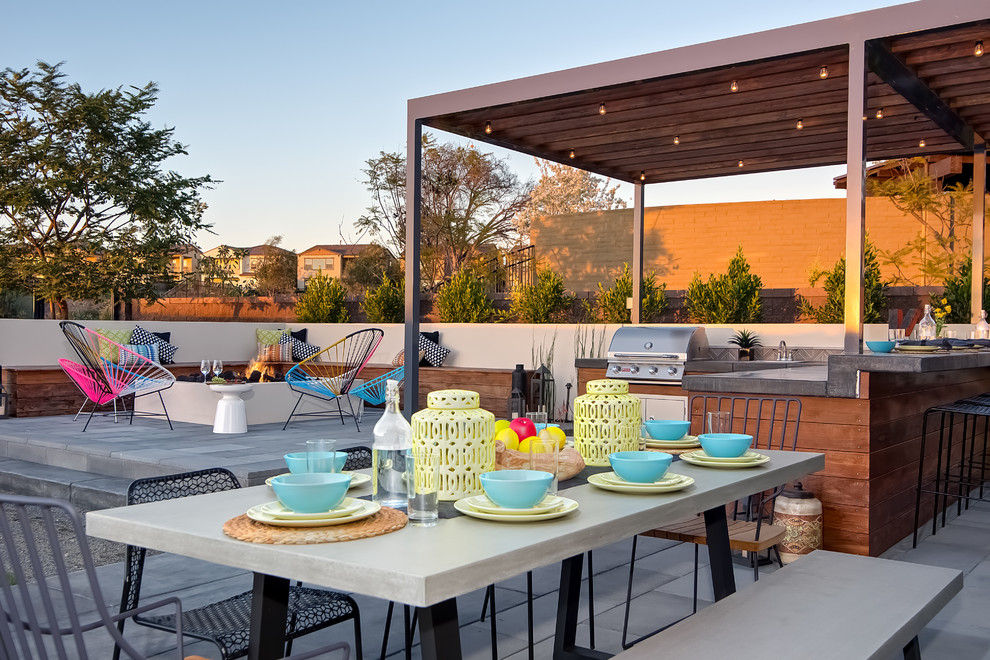 Patio - contemporary patio idea in San Diego with a gazebo