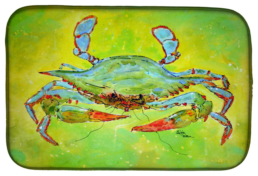 Caroline's Treasures Bright Crab Dish Drying Mat, 14"x21", Multicolor