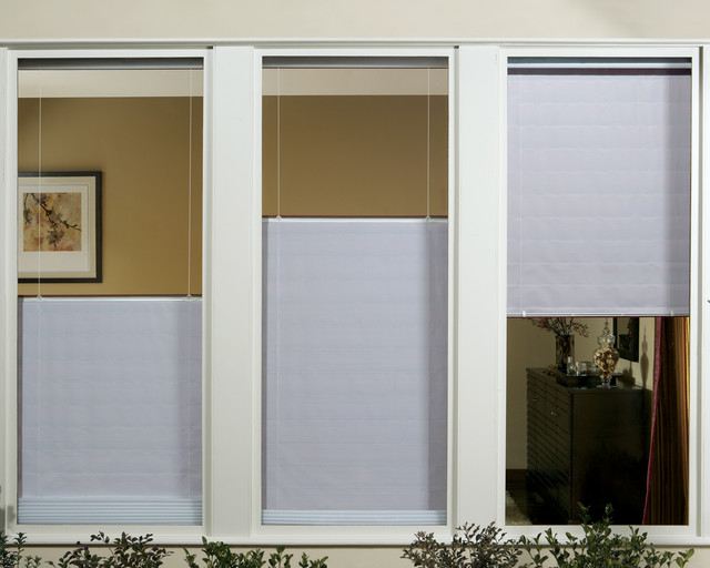 Vignette® Traditional™ Modern Roman Shades outside view