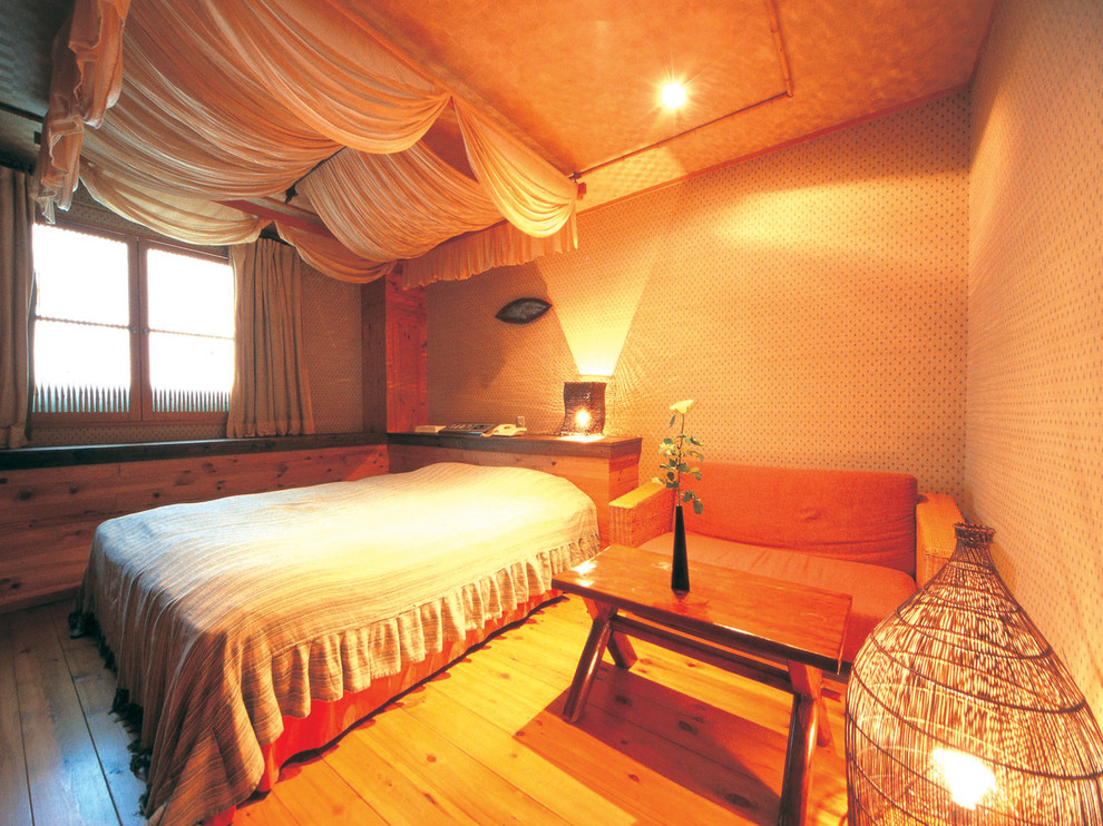 福岡にあるアジアンスタイルのおしゃれな寝室のインテリア