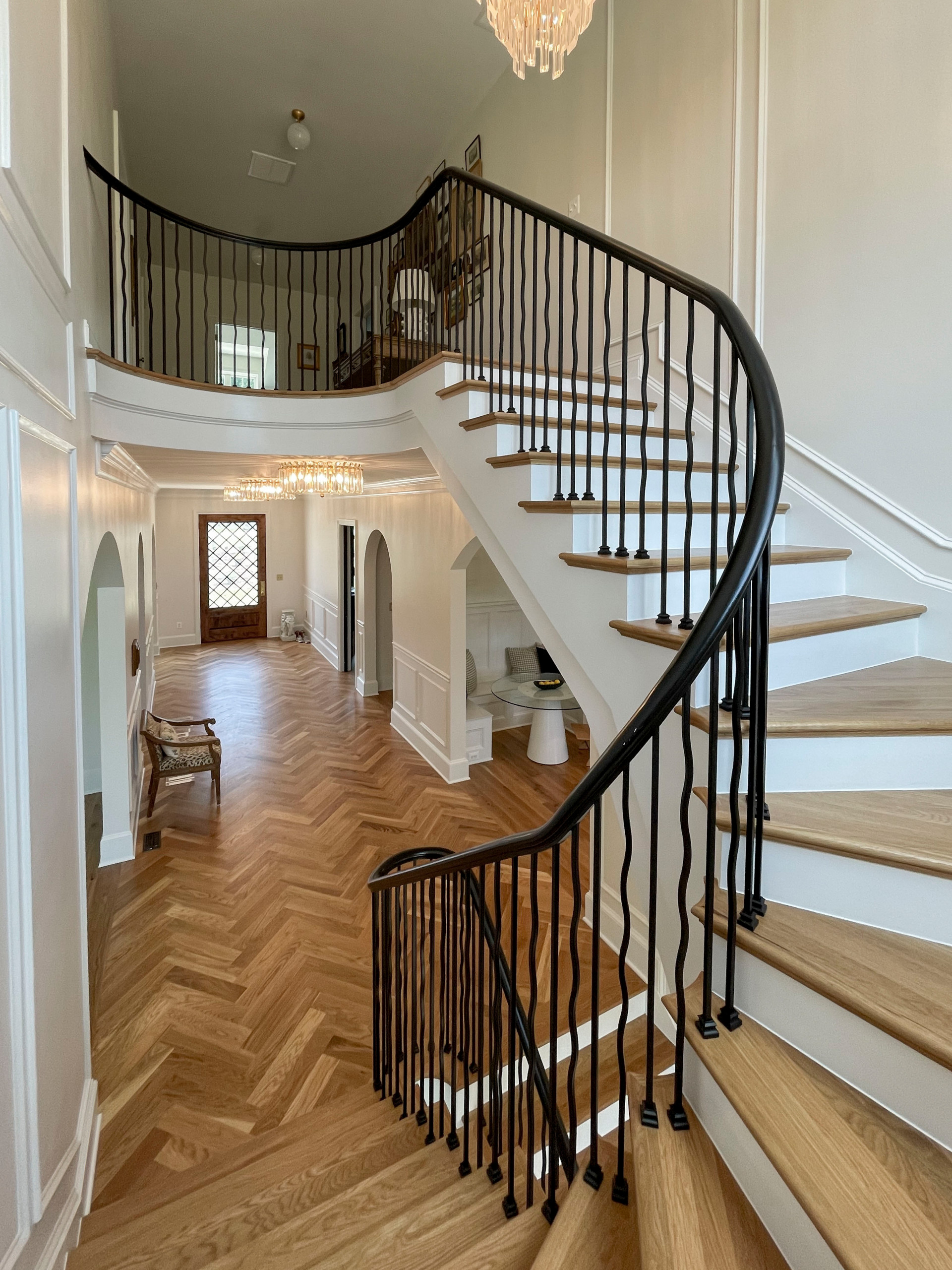 106_Modern Balustrade System Meets Traditional Winding Stairs, Aldie VA  20105