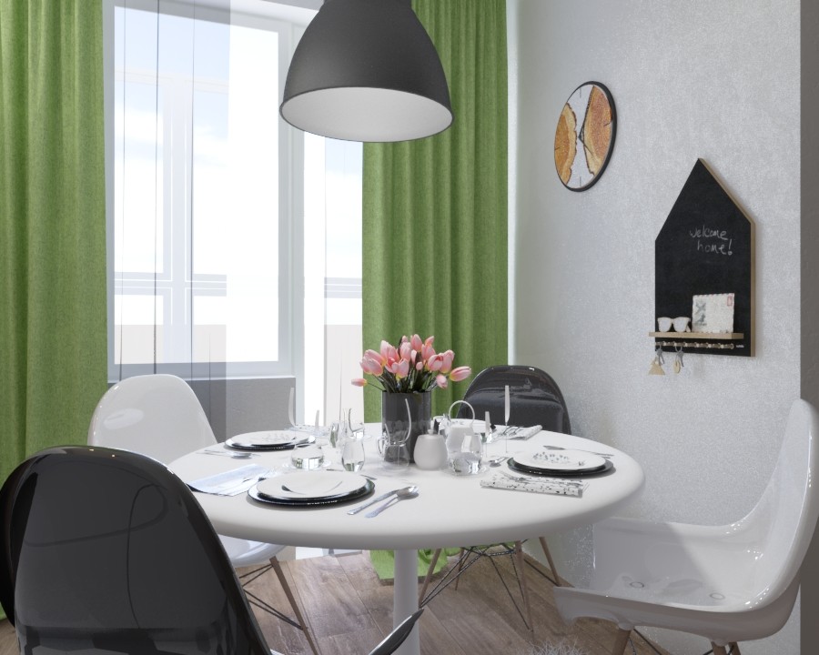 Дизайн-проект квартиры студии в современном стиле