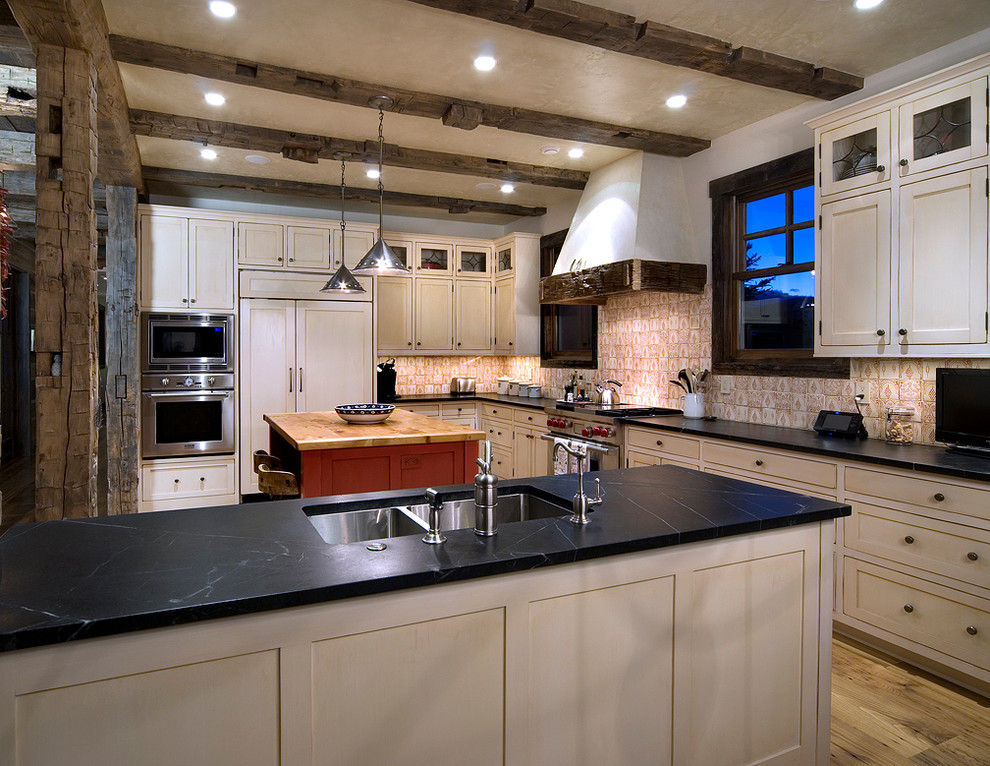 Inspiration for a rustic kitchen remodel in Denver