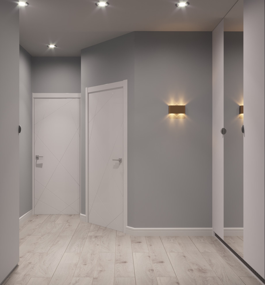 Однокомнатная квартира в серо-голубых тонах