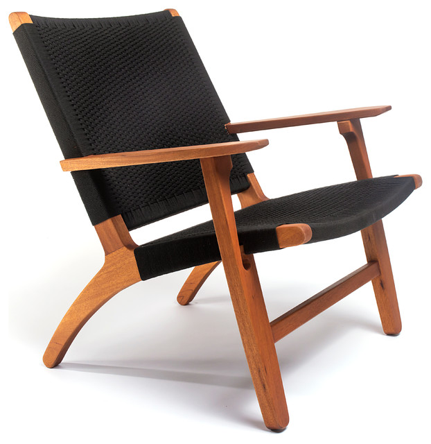 Abuelo Woven Manila Lounge Chair - Midcentury - Armchairs And Accent