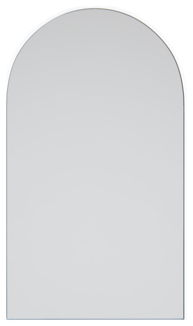22" W x 38" H Arch Shape Stainless Steel Framed Mirror, Black, Black