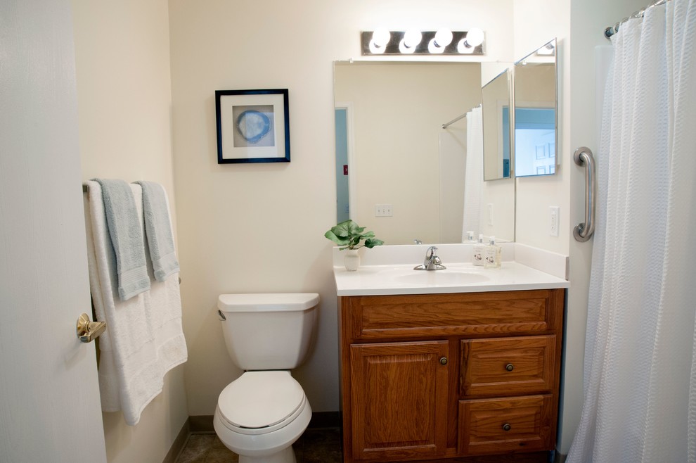 This is an example of a small traditional bathroom in New York.
