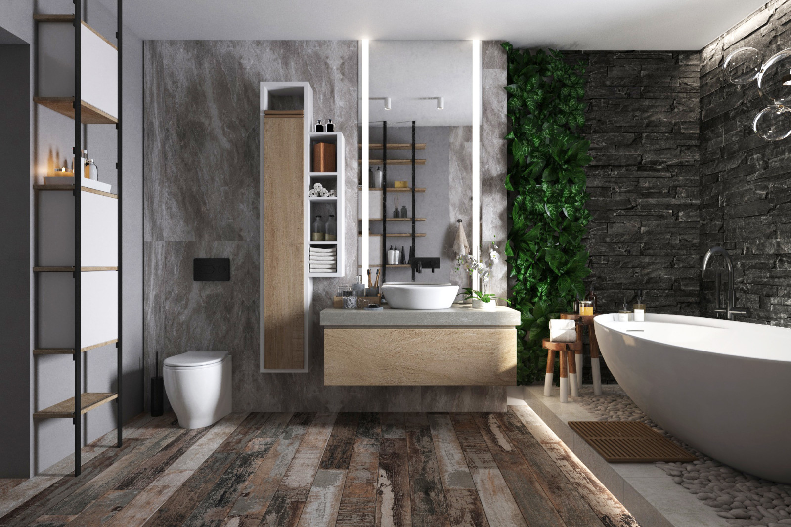 Интерьер первого этажа частного дома