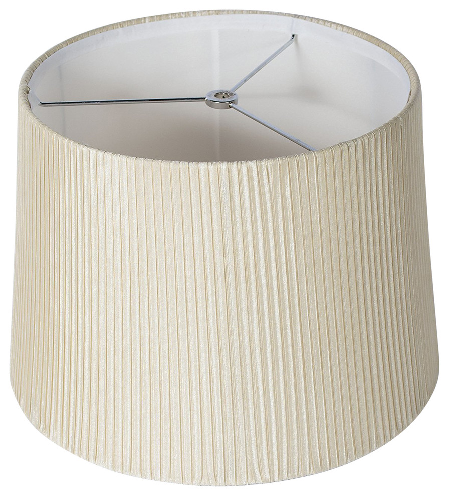 Faux Silk Box Pleated Drum Lamp Shade, 10x12x8.5