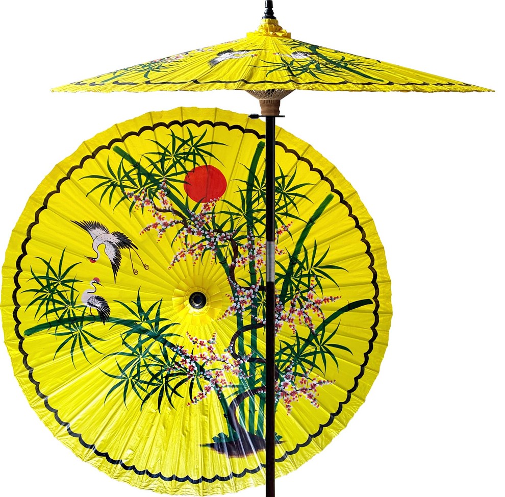 Asian Splendor in Sunburst Yellow Patio Umbrella Outdoor Patio Umbrella