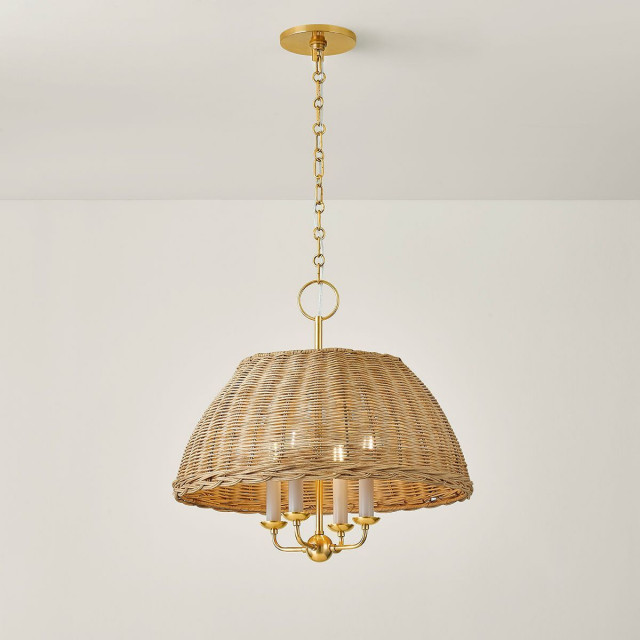 Mitzi Arwen Chandelier Aged Brass - Tropical - Chandeliers - by Hudson ...