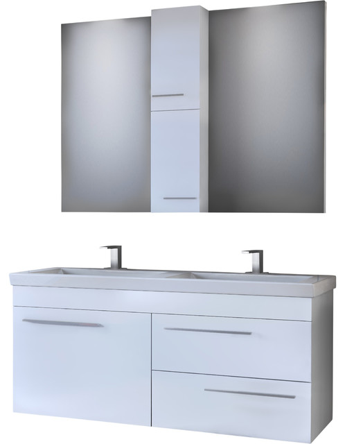 Dp Wall Bath Vanity Cabinet Set 47 2 Double Sink White Gloss Lacquer Finish Dp Wall Bath Vanity Cabinet Set 47 2 Double Sink White Gloss Lacquer Finish