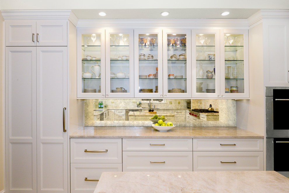 Example of a transitional kitchen design in Chicago