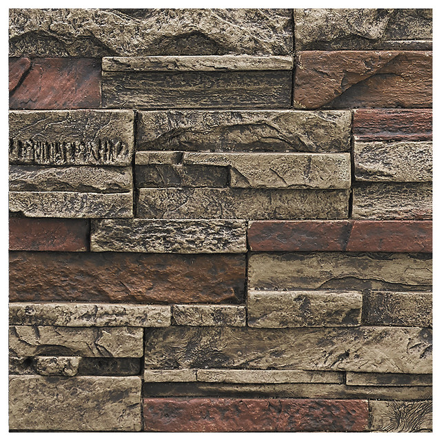 BuyFauxStone Stacked Stone Wall Panel SAMPLEAlmond Traditional
