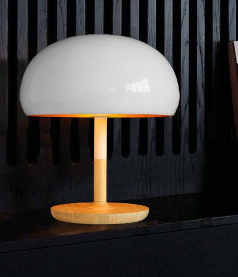 Modern Wood Mushroom Table Lamp