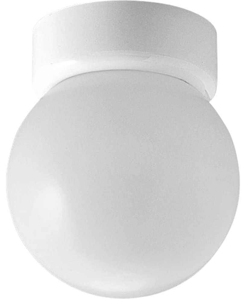 1Light CloseToCeiling, White, 1 Contemporary Flushmount Ceiling