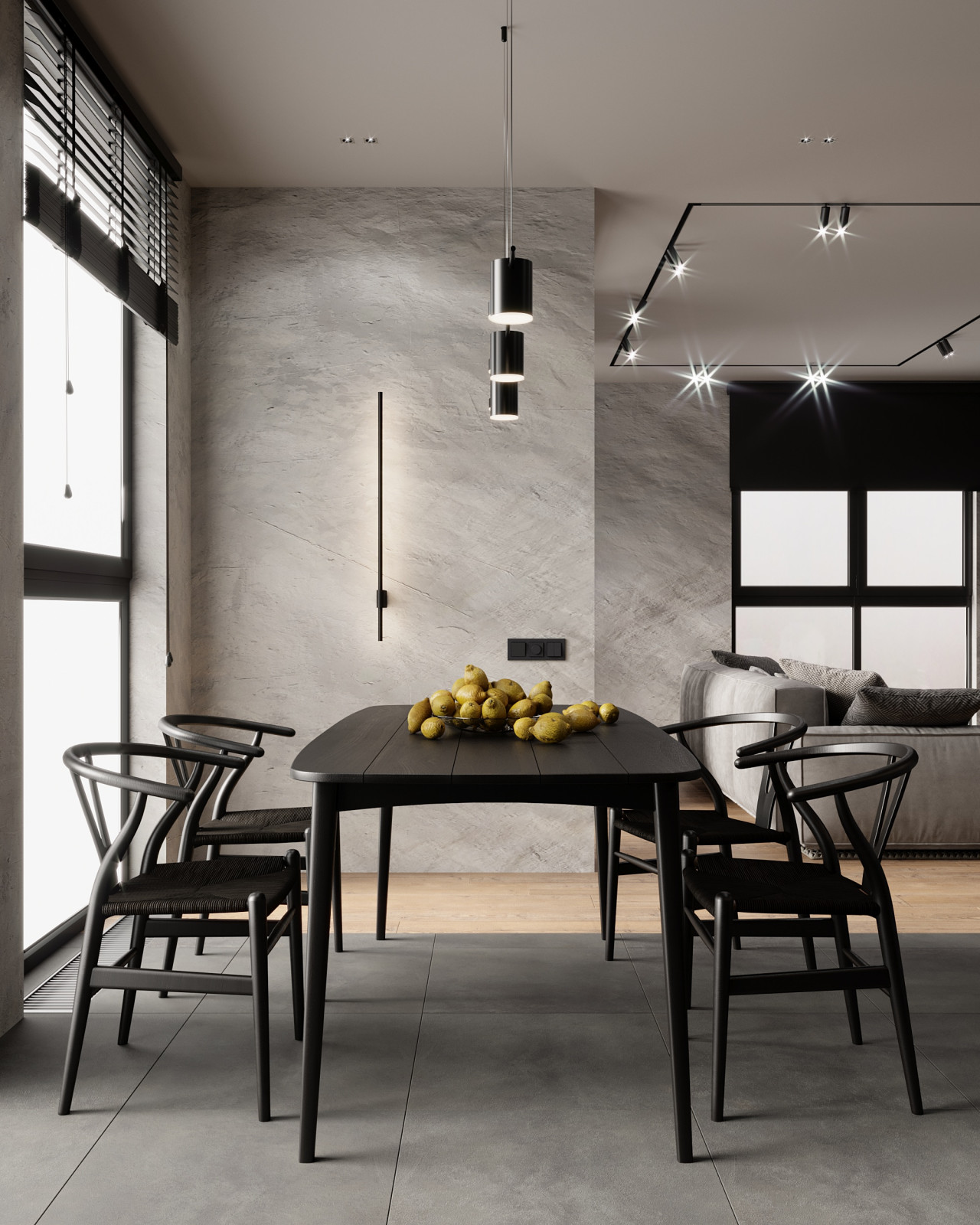 Брутальная квартира с элементами минимализма 65