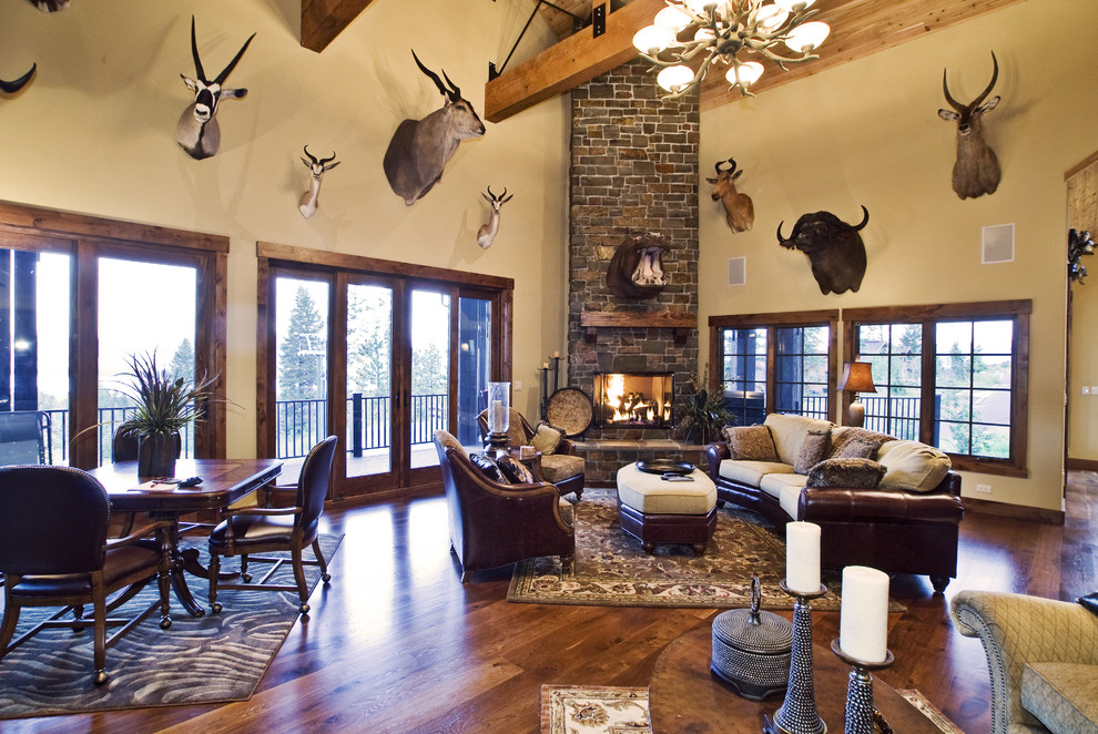This is an example of a traditional family room in Boise.