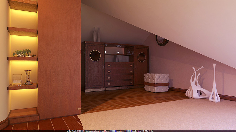 Интерьер мансардного этажа