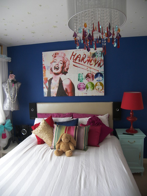 Eclectic Bedroom Dublin Dundrum house makeover eclectic-bedroom