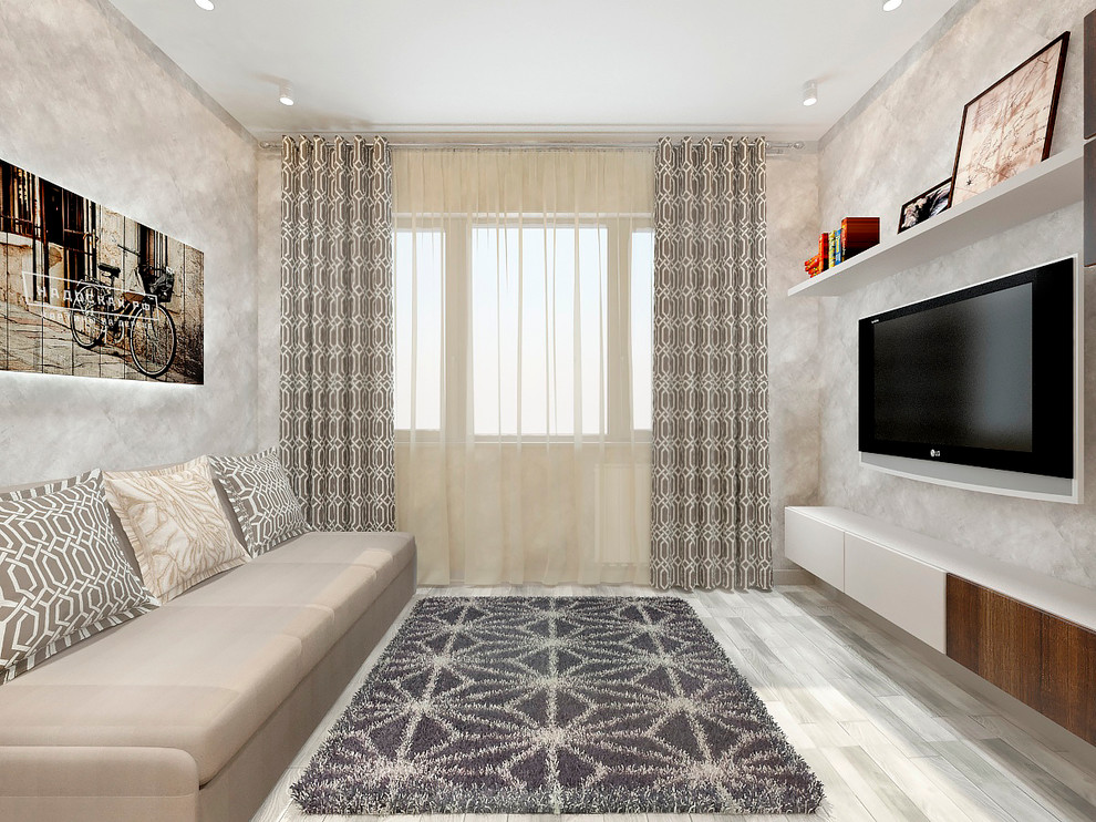 Кухня-гостиная с ярким акцентом