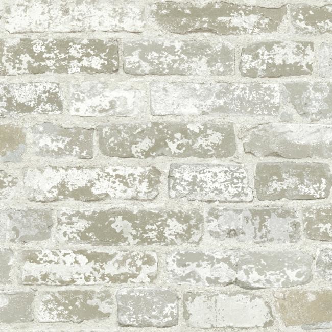 York Wallcoverings RB4304 White Brick Prepasted Removable Wallpaper