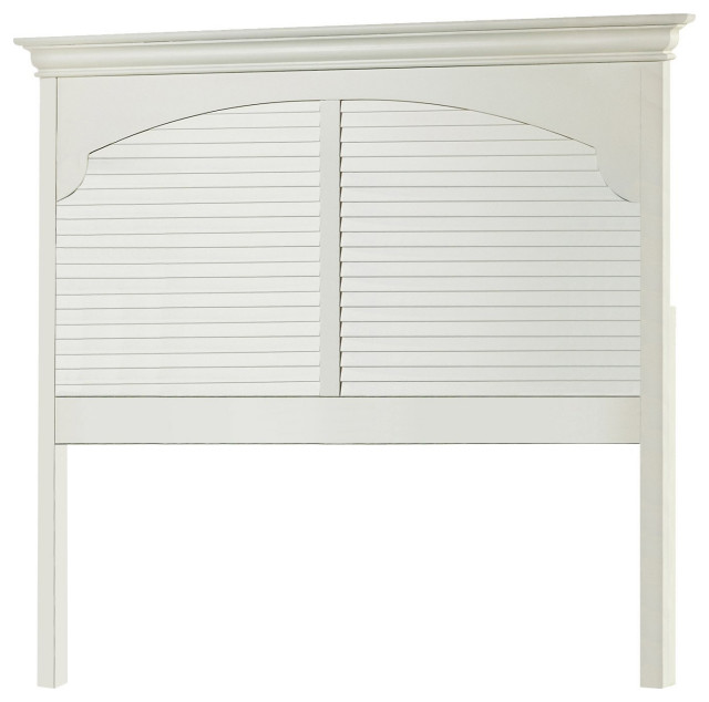 Neopolitan White 4/6 Full Shutter Panel Headboard Beach Style Headboards by My Home