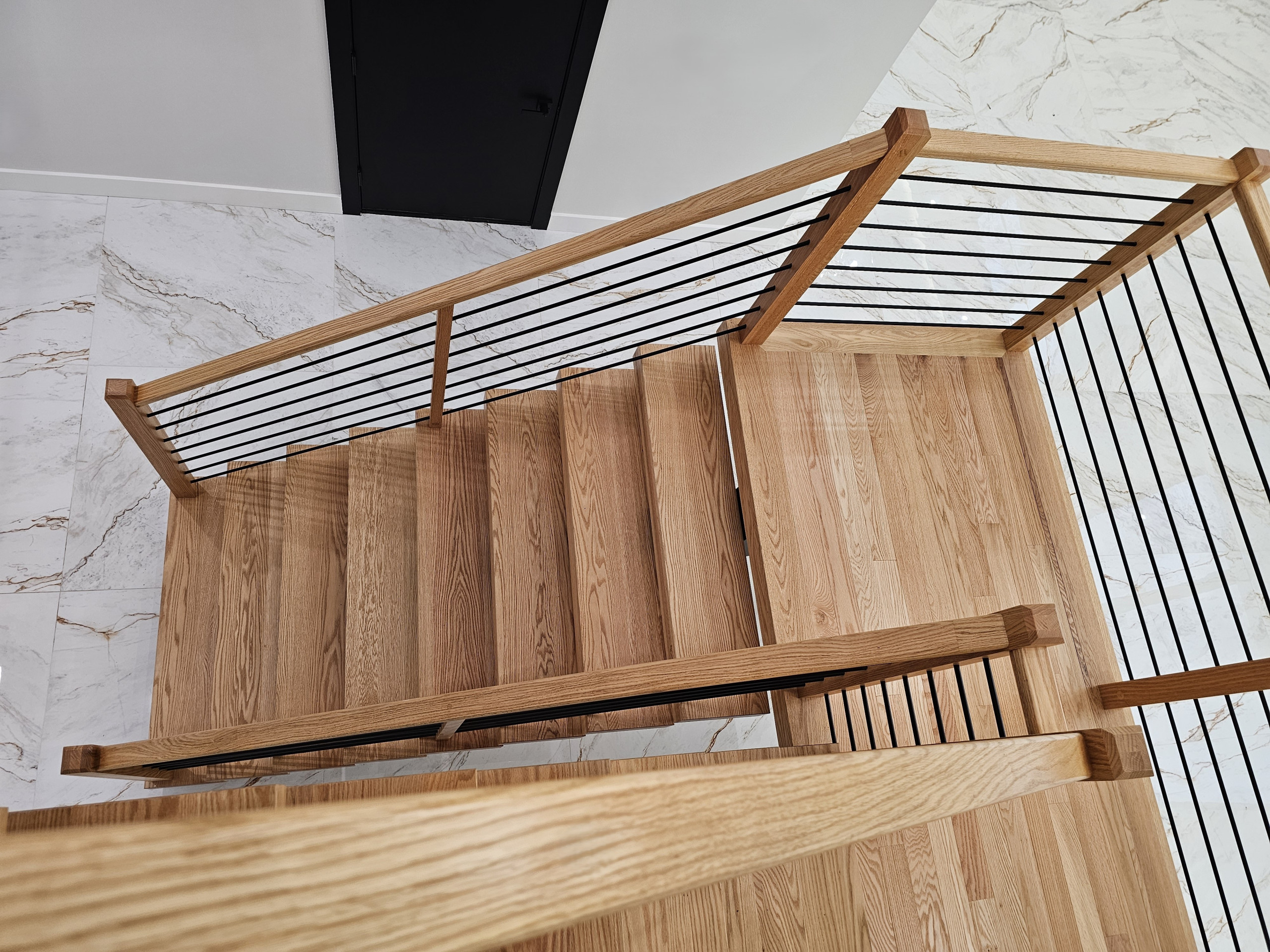 143_Modern Floating Red Oak and Metal Staircase, Sterling, VA