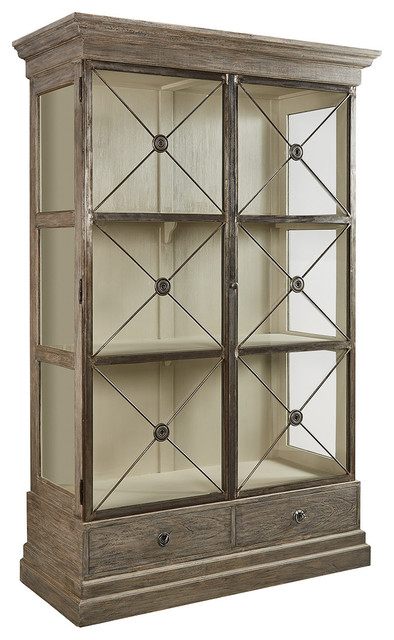 Xander Glass Door Bookcase Farmhouse Bookcases By Furniture
