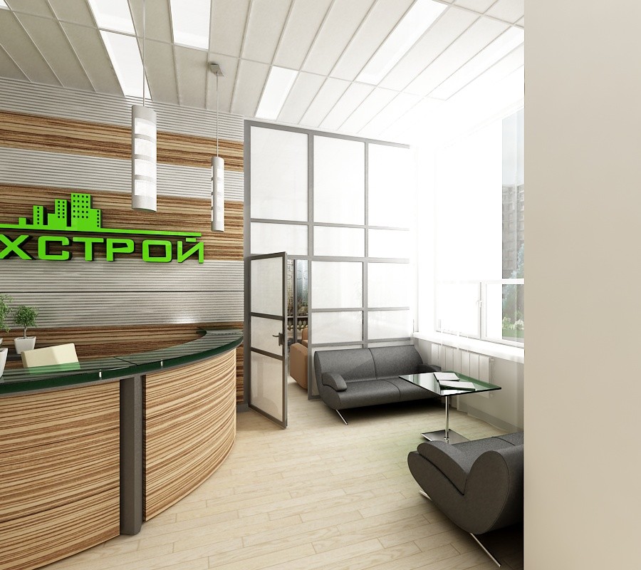 Дизайн-проект офиса "Техстрой" 2018 год. Ресепшин.