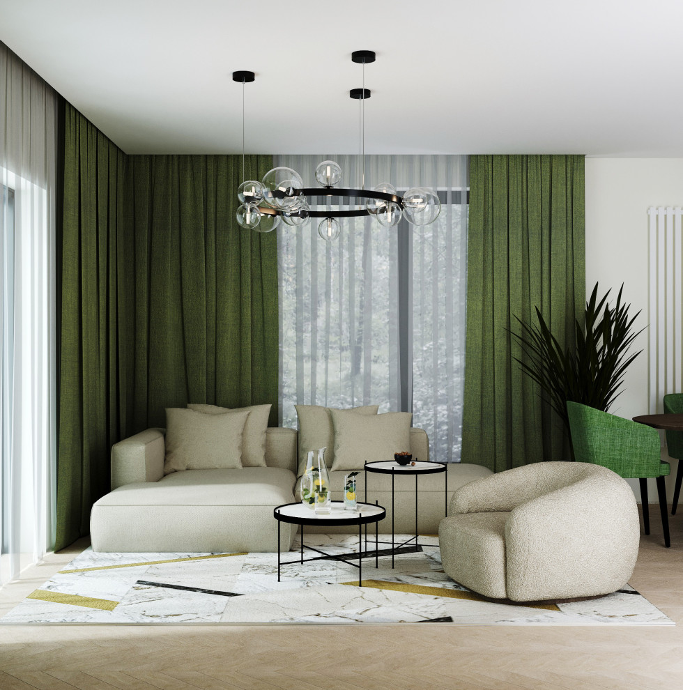 Дизайн-проект кухни-гостиной