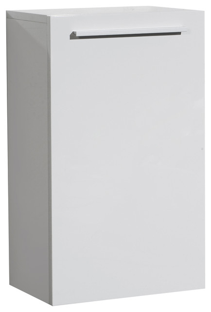 Aquamoon Milan White Bathroom Linen Cabinet Contemporary