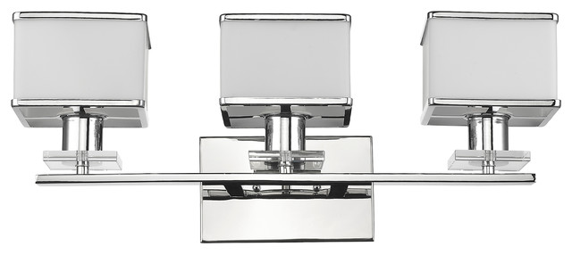 Contemporary Bathroom Vanity Lights trilluminate vanity fixture, chrome and white - contemporary Contemporary Bathroom Vanity Lights trilluminate vanity fixture, chrome and white - contemporary