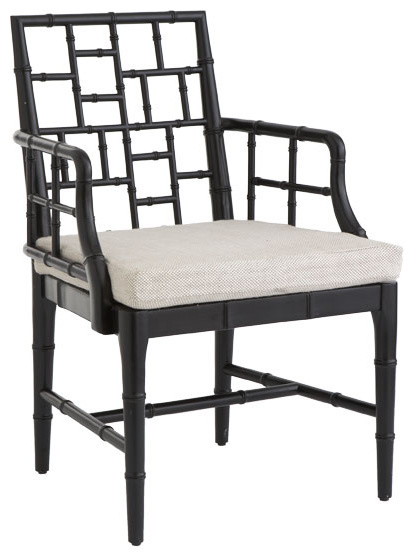 Chinese Chippendale Chair, Obsidian Black