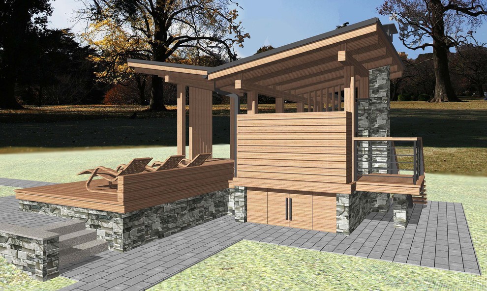 Терраса с летней кухней и барбекю (Истра)