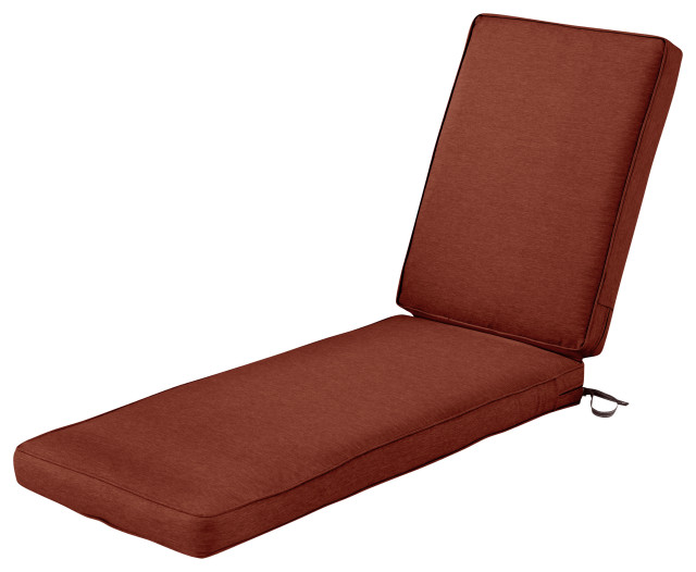 Patio Chaise Lounge Cushion, 3" Thick, Heather Henna, 74"X23Wx3T Contemporary Outdoor