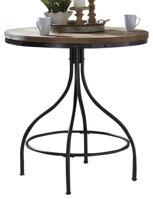 Liberty Furniture Vintage Dining Series Pub Table in Weathered Gray with Black M