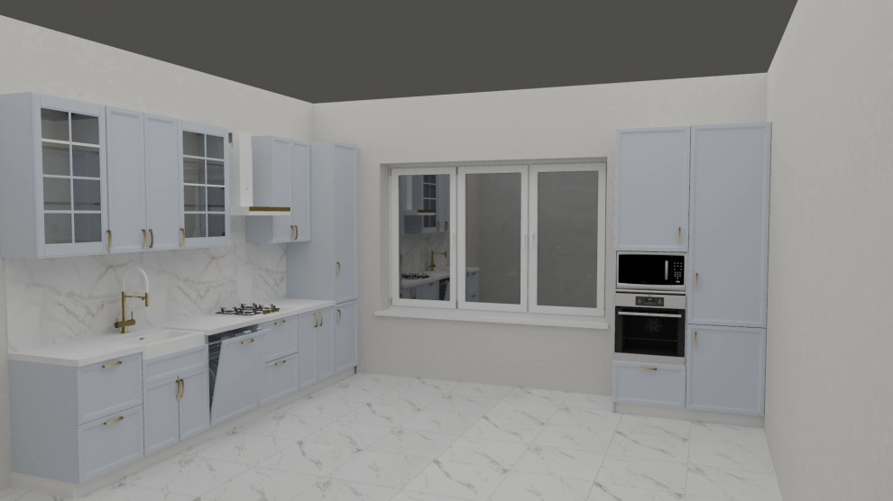 Проект - визуализация кухни в частный дом