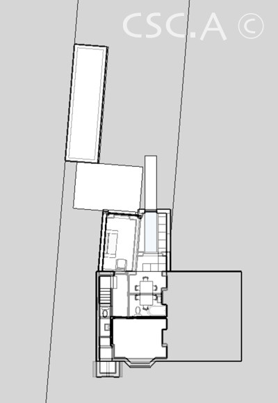 End of terrace rear extension and garage
