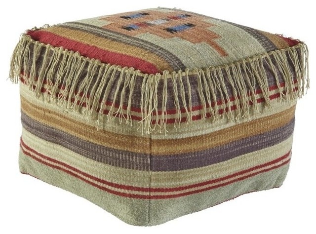 Ashley Bentlee Pouf - Southwestern - Floor Pillows And Poufs - by Homesquare