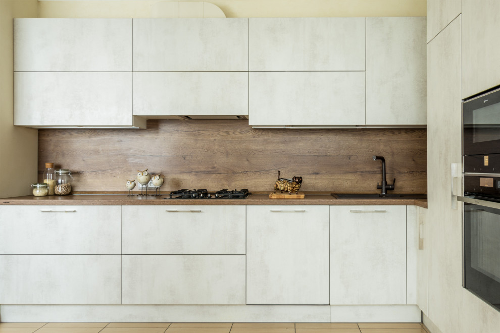 Кухня с фасадами под бетон в Заречном