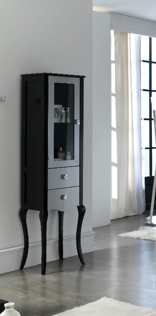 Macral Viena 16 and 1/2 inches. linen cabinet . Black-Silver.